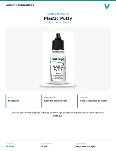 Vallejo 400 mastic - vallejo, 70.400