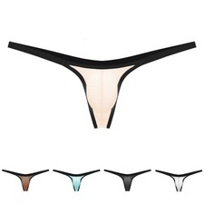 Mini slip homme taille basse string sous vêtement avec pochette bombée tissu e