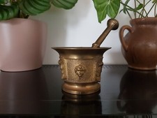 Ancien mortier et pilon bronze apothicaire ancienne pharmacie collection déco