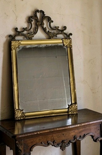 Miroir mural ancien laiton - ancien,