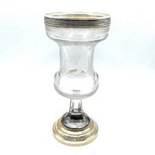 Ancien Petit Vase Calice XIXe En Cristal Et Argent - Risler & Carré