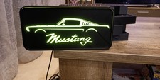 Logo Lumineux - Silhouette Mustang Vert