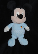 Doudou peluche Mickey DISNEY NICOTOY coccinelle brodée bleu pois blanc 26 cm