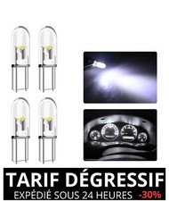 4 X Ampoule LED W3W T5 1,2W COB WICK 12V 6000K Blanc Tableau De Bord Compteur