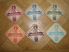 6 anciennes couvertures à bière brasserie BIEDERMANN PFAFFENHOFFEN Alsace