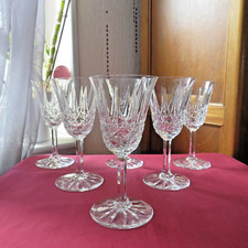 6 verres à vin rouge  en cristal de saint louis modèle Tarn signé H 16 cm