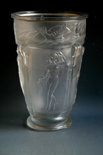 ANCIEN VASE ART DECO SABINO BACCHANTES EN VERRE - CIRCA 1930