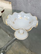 ANCIEN BAGUIER COUPE EN OPALINE EPOQUE Napoléon III à Réhaut Doré