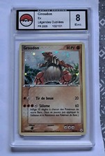 Carte Pokémon Groudon Holo Secrète gradé 8 Légendes Oubliées 102/101 2005 FR EXC