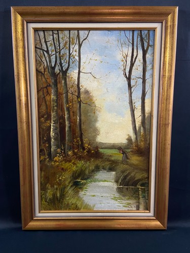 Tableau huile sur toile xixe - tableau,