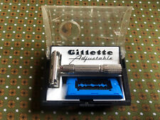 rasoir razor GILLETTE FAT BOY ADJUSTABLE G2 reglable PAPILLON + boite box lames