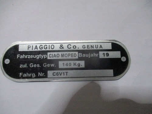 Plaque bouclier ciao piaggio - ciao,