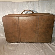 GRANDE VALISE EN CUIR MARRON /