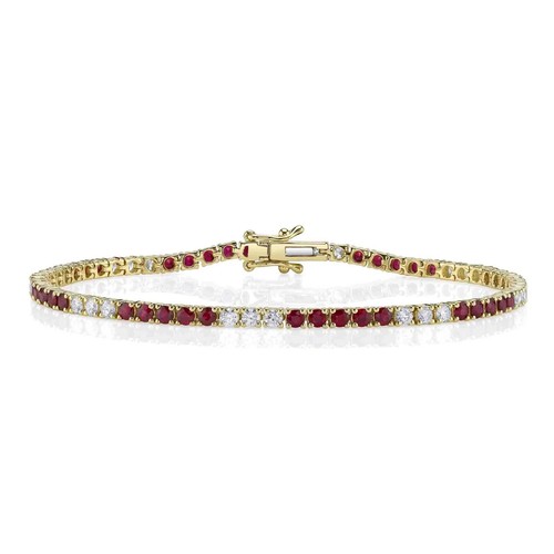 Rubis diamant bracelet - rubis,
