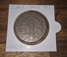 Louis XVI , 2 sols 1792 A