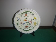 BELLE ASSIETTE EN FAIENCE DE GIEN MODELE OISEAU DE PARADIS DIAMETRE 25 CM