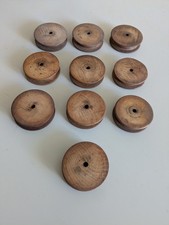 10 bobine ancienne roulette buis passementerie broderie 19 ème bois dentelle 