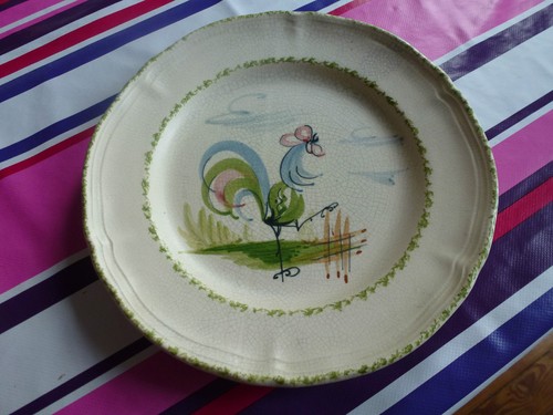 Assiette décor coq fait - assiette,