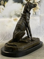 Adorable Labrador Retriever Buste Bronze Sculpture Art Déco Animal Figurine