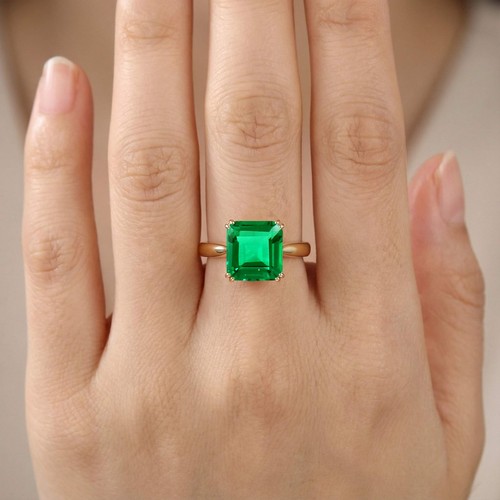 Bague émeraude asscher 10mm - bague,