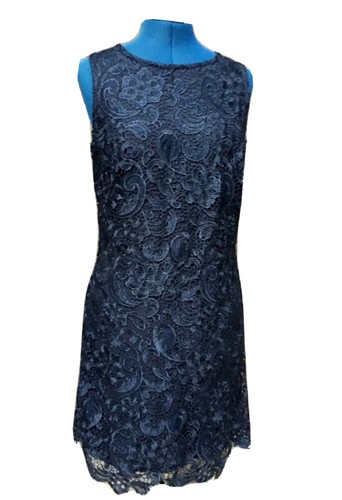 Robe dentelle bleu marine 40 - dentelle,