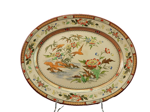 Antique 1880 plateau ovale - 1880, en