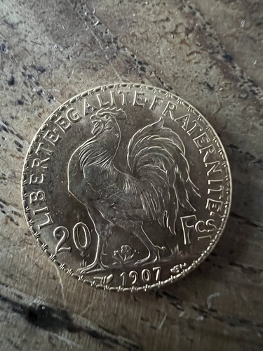 Pièce francs 1907 - or,