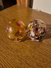 2 Boules noël verre soufflé Murano