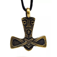 Pendentif marteau de Thors en bronze reliure collier rune protection bijoux...