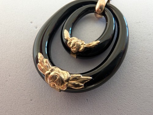 Ancien pendentif xixe verre - xixe,