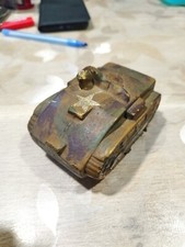 JOUET ANCIEN VÉHICULE MILITAIRE CHAR US  En Biscuit 10 cm Original WW2 A Saisir 