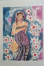 tableau huile signé HSP 40X30CM