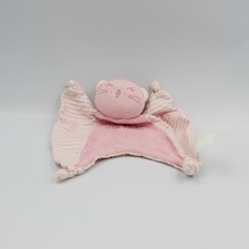 Doudou plat chat rose rayé