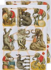 Chromo EF Découpis Cirque éléphant 7428 Decoupage Collage Carterie