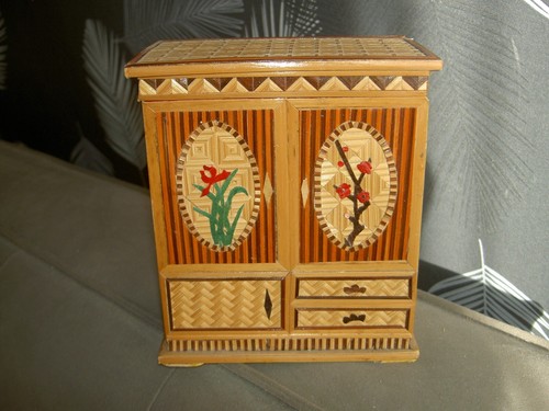 Boite coffret ancien paille - coffret,