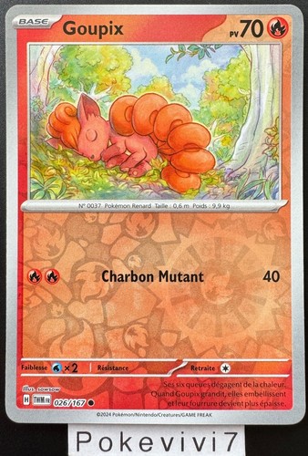 Carte pokemon goupix 026 167 - carte,