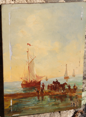 Peinture huile sur bois - à,