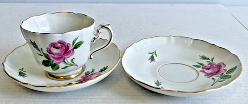Meissen pink rose - (x, stamp)