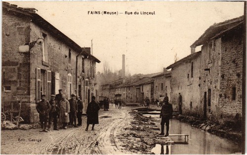 Cpa fains rue linceul - fains,