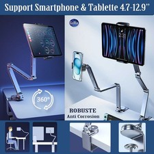 Support Rotatif 360° Bras Articulé Porte Téléphone Portable Smartphone Tablette