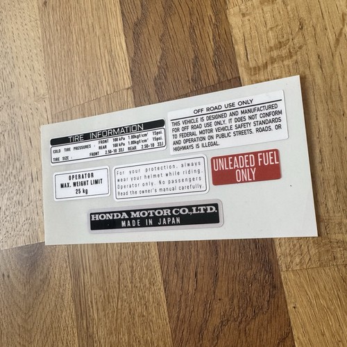 Honda qr50 warning - warning,, and