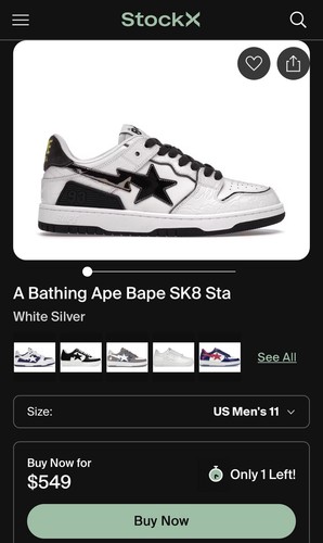 Bathing ape bape sk8 sta - ape,