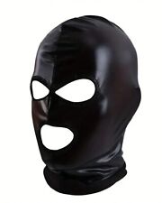 Masque Halloween Sans Visage Noir Masque Inodore En Simili Cuir Cagoule Horreur