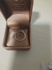 bague femme Or Blanc 18 Carats, Diamant central 0,30