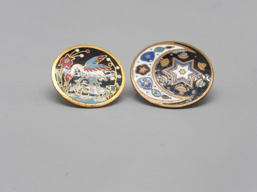 Lot boutons emailles - boutons, anciens