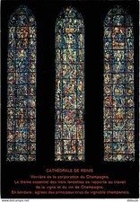 Art - Vitraux Religieux - Cathédrale de Reims - Vitrail du Champagne - Oeuvre de