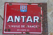 plaque emaillée antar l'huile