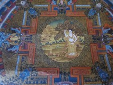 RARE Genuine Antique Tibetan Mantra Mandala Tangka - hand painted