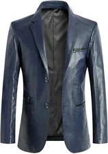 Manteau blazer homme en cuir