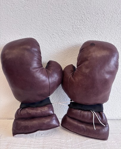 Gants boxe cuir vintage - de, en